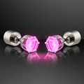 LED Faux Pink Diamond Pierced Earrings